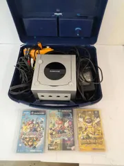 nintendo GAMECUBE 本体、ソフト3本、コントローラー、ACアダプターセット シルバー 一部ソフト読込不良 任天堂 ゲームキューブ