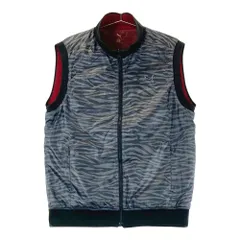 サイズ：L PUMA GOLF プーマゴルフ  リバーシブル 中綿ジップベスト ゼブラ柄 グレー系 [240101485872] ゴルフウェア メンズ ストスト