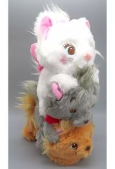 ヴィンテージ シュタイフ猫 ぬいぐるみ グレー ホワイト リボン付き