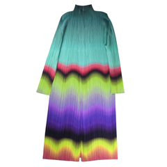 ISSEY MIYAKE PLEATS PLEASE Aurora Gradation Pleats Long Onepiece Cardigan