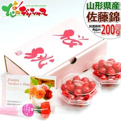 【予約/5月上旬(5月5日)～順次出荷】 2026 母の日 山形県産 さくらんぼ 佐藤錦 200g (加温ハウス栽培/秀品/Mサイズ/100g×2p/常温便) ギフト プレゼント 赤いカーネーション 母の日メッセージカード 産地直送 フルーツ お取り寄せ