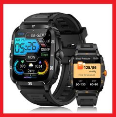 ⭐️値下げ⭐️高機能⭐️新品 スマートウォッチ 黒 シリコン ラバー ベルト 腕時計 防水 健康管理 軍用規格