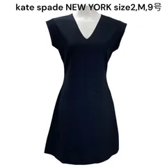 未使用 ケイトスペード kate spade ワンピース ノースリーブ 膝丈 Aライン 黒 2,M,9号 レディース S5Q526