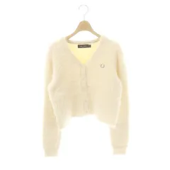 フレッドペリー FRED PERRY RAY BEAMS 別注 23AW シャギー カーディガン ニット クロップド UK10 オフホワイト /ES ■OS