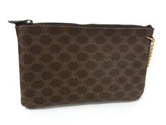 CELINE セリーヌ　マカダム柄　化粧ポーチ 小物入れ　美品 CELINE マカダム柄 ポーチ バッグ オールド セリーヌ