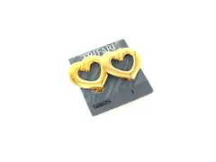 ■美品■ Trifari トリファリ ヴィンテージ ハート クリップ式 イヤリング アクセサリー レディース ゴールド系 DJ3565