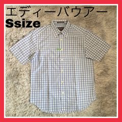 エディーバウアー　半袖　チェック　シャツ　Sサイズ　メンズ　ボタンシャツ