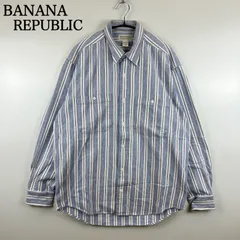 BANANA REPUBLIC 80s VTG safari&travel stripes oxford L/S shirts M バナナリパブリック ヴィンテージ オックスフォード 長袖シャツ ストライプ オールド