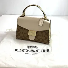 04w2501▽※【中古】COACH コーチ 2way パイソン柄ハンドバッグ ミニショルダーバッグ 斜め掛け シグネチャー C1325 レディース【八王子店】
