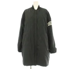 アディダス adidas ロングコート ウール調キルトコート 中綿 M 黒 ブラック DH4142 /OR