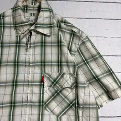 リーバイス　Levi's シャツ 古着 半袖シャツ カジュアル ジップアップシャツ　チェック柄　ジッパーシャツ　ユーズド　M メンズ　アメカジ