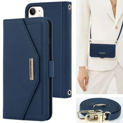 【人気商品】マグネット 留め具 留め具 ロングストラップ 鏡 鏡 肩がけ かがみ 化粧鏡 ミラー付き スタンド バッグ 首掛け カード収納 ストラップホール付き 【iCoverCase】 case 斜め掛け 適用 手帳型 手帳型 スマホケース カードケース ア