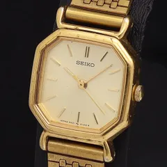 セイコー QZ 4N21-5022 ライトゴールド文字盤 オクタゴン レディース腕時計 KYM