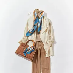 【RIEMA YOKOHAMA】シルクスカーフ Marseille set -マルセイユ セット- (ブルー×オレンジ)