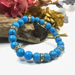 パワーストーン ブレスレット ターコイズ  （ゴールド）レディース 女性  数珠ブレス 開運 プレゼント ギフト  [9]