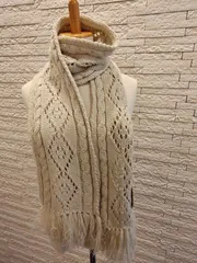 手編み風マフラー　オフホワイト