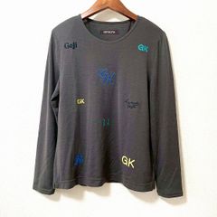 伊太利屋 イタリヤ 刺繍ニット ロゴ 長袖 ハイネック ブラック 日本製