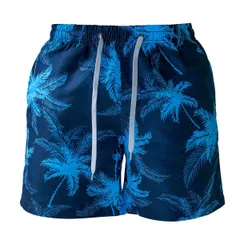 水着 メンズ サーフパンツ 水陸両用 海パン 短パン ハーフパンツ オシャレ メッシュインナー 通気速乾 ポケット付き プール 旅行 b0216 blue coconut flower S|M|L|XL|3L(XXL)