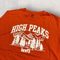 US古着 Levi's リーバイス HIGH PEAKS 山頂 Tシャツ M オレンジ
