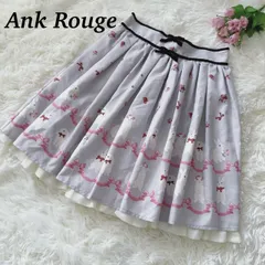 Ank Rouge うさぎ柄 プリント柄 バラ柄 リボン柄 フレアスカート ミニスカート