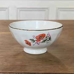フランスアンティーク 　カフェオレボウル　コクリコ　ブーケ　ひなげし　　ビンテージ　B【650】