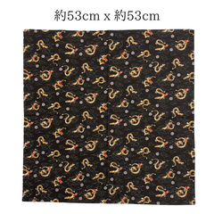 【手ぬぐい バンダナ 風呂敷 お弁当包み】ドラゴン柄 約53cm x 約53cm 新品未使用 No.03