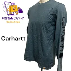 【入手困難】カーハート ロンT ロゴTシャツ 袖プリント デニムブルー XS Carhartt オリジナルフィット 男女兼用 ユニセックス 古着 ワークウェア