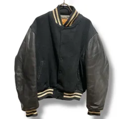 【80s】ゴールデンベア/革タグ/メルトン×袖レザースタジャン/ヴィンテージ/L 2025年最新】ビンテージ ゴールデンベア スタジャンの人気