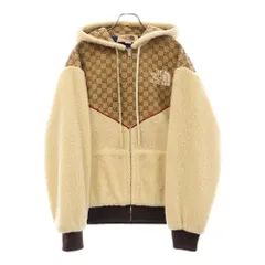 GUCCI (グッチ) 21SS ×THE NORTH FACE GG CANVAS SHEARLING JACKET GGキャンバスシアリングジャケット 切替ブルゾン フリース ジップアップパーカージャケット 644582 XJC3T