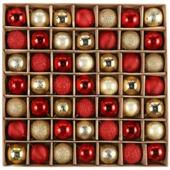 【数量限定】ゴールド レッド 赤金 ゴージャス おしゃれ 飾り付け 飾り ツリー ボールクリスマス セット 49個 3cm 豪華 オーナメント ボール クリスマス 北欧風 Madelyn Valery
