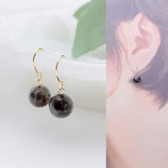 【夢の実現】天然石ラルビカイト8mm フックピアス 18kgp　イヤリング変更OK