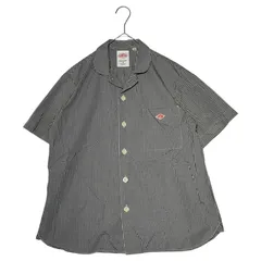 DANTON(ダントン) Custom Cotton Poplin Round Collar Work Shirt 別注 コットン ポプリン 丸襟 ワークシャツ DT-B0079 36(S程度) ブラック×ホワイト