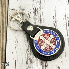 K11 十字架 エンブレム キーホルダー アメカジ パンク ストリート バイカー