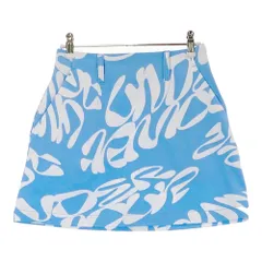 サイズ：S UNDER ARMOUR アンダーアーマー 2024年モデル ストレッチスカート 総柄 ブルー系 [240101504457] ゴルフウェア レディース ストスト