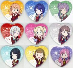 【中古】バッジ・ビンズ 全9種セット ハート型缶バッジ 「セガラッキーくじオンライン ラブライブ!蓮ノ空女学院スクールアイドルクラブ」 E賞