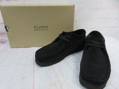 【中古】箱有 Clarks クラークス Wallabee 261555197 ブラック 25.5cm 991855055のサムネイル