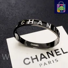 【今日特価】Chanel シャネル ナロー エングレーヴ カーボンブラック ブレスレット