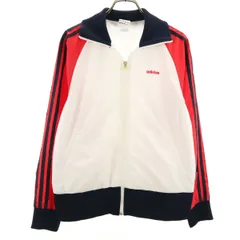 adidas アディダス ウインドブレーカー M ホワイト 裏メッシュ ジャケット レディース 古着