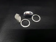 SV オーバル プレート＆ラインストーン（ラウンド）　　ノンホール　ピアス（樹脂イヤリング）