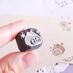 小さなはんこ　ロールケーキ　スタンプ　消しゴムはんこ