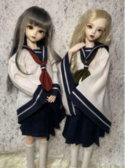 【SDM・MDDサイズ】和せぇらぁセットアップ（プリン）【ドール用】 SDM・MDDサイズ】和せぇらぁセットアップ（プリン）【ドール用