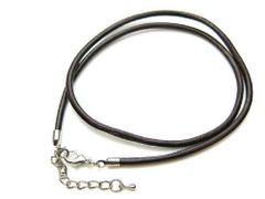 【数量限定】ネックレス 45cm50cm60cm］革ひも 長さ ［幅3mm 焦茶) 茶 (黒 チョーカー レザー 丸革紐 [シルバーワン]
