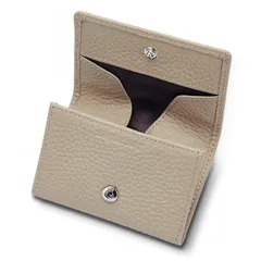 コインケース 本革 レディース 財布 メンズ 小さい ボックス型 小銭入れ ボタン式 カード入れ付き [LUCKYSGY] 硬貨35枚収納（レイシ牛革-グレー）