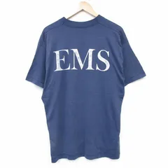 XL/古着 フルーツオブザルーム 半袖 ビンテージ Tシャツ メンズ 90s EMS クルーネック 紺 ネイビー 25aug25 中古