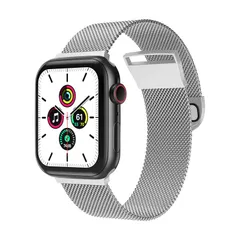 シルバー 42/44/45/46/49/49mm/Ultra Apple Watch用 バンド ステンレス製 長さ調節 強力な磁気クラスプ付き