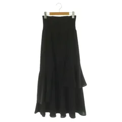 ココディール COCO DEAL 23SS ニットコルセットアシメティアードスカート フレア マキシ ロング 2 黒 ブラック /AT ■OS