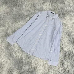 【良品】INGNI  イング  ストライプ柄シャツ  ビジュー  綿100%  (M)  エレガント  上品  レディース  青系  ブルー【送料無料】