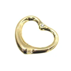 Tiffany&Co./ティファニー オープンハート ペンダントトップ ダイヤ2P K18/18金 YG/イエローゴールド 約5.8g HO Bランク