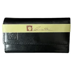 【未使用/キーホルダー】アンクライン  レザー キーケース   黒  タイルライオン刻印入り