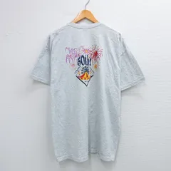 XL/古着 フルーツオブザルーム 半袖 ビンテージ Tシャツ メンズ 00s 花火 消防士 大きいサイズ クルーネック 薄グレー 霜降り 25jul26 中古
